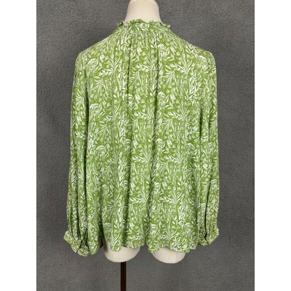 Style & Co Women's Plus Size (2X) Floral Printed Button-Front Blouse Green NWOTs - Picture 5 of 8
